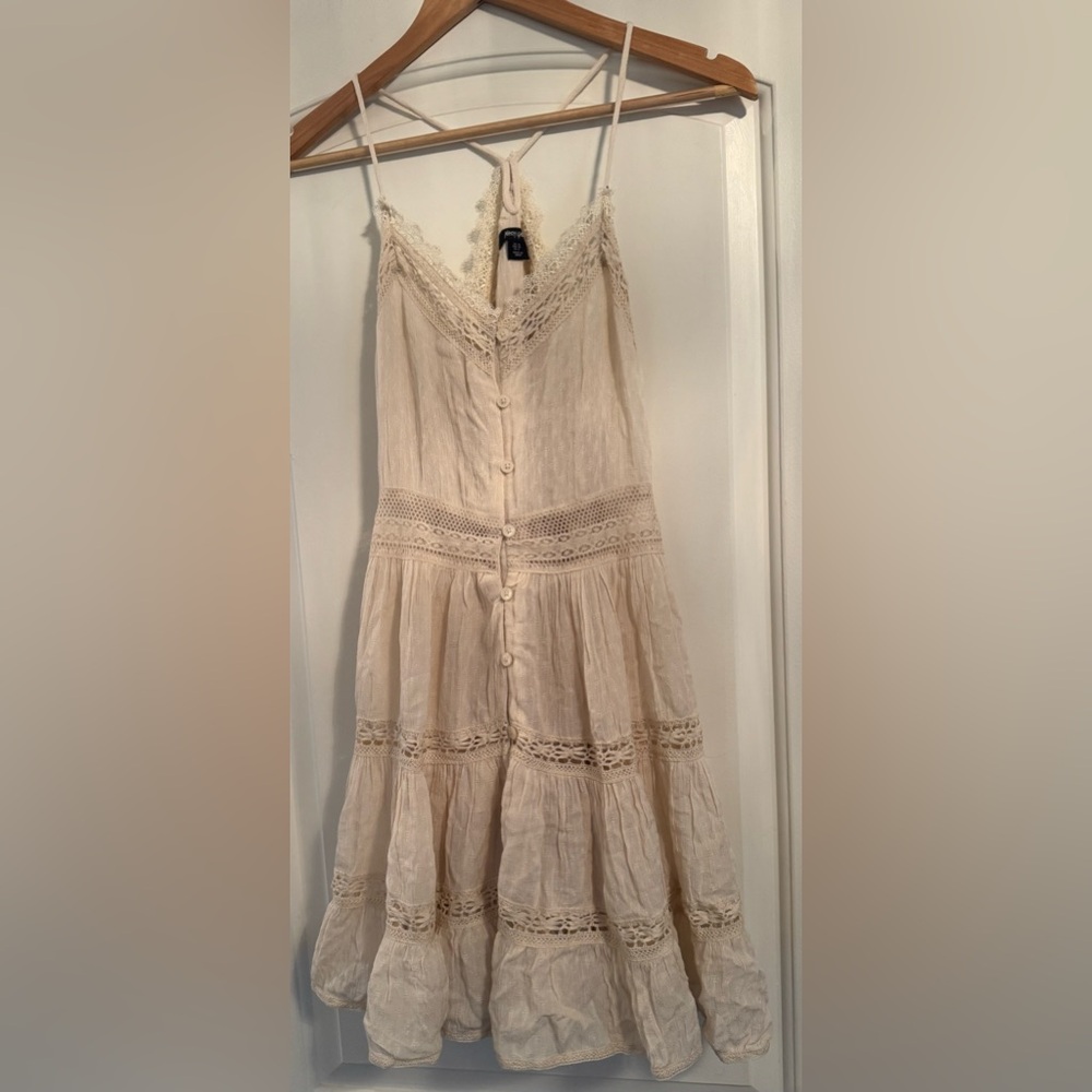 Nasty Gal Lace Dobby Button Front Minidress